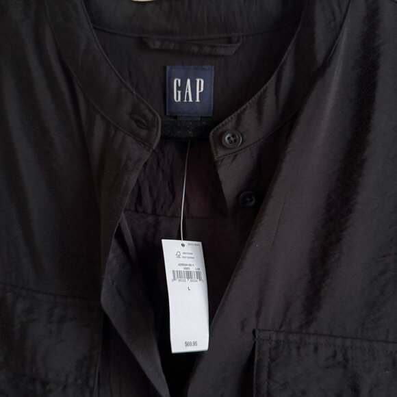 NWT Gap Utility Mini Shirtdress, Black L - Picture 3 of 3